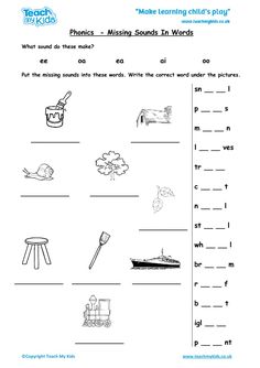 the worksheet for making learning children's phonics with pictures and words