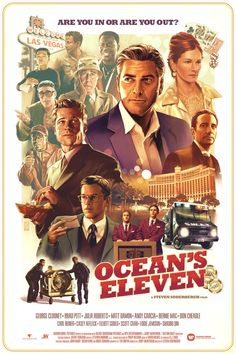 the poster for ocean's eleven starring actors from left john bond, james bond, and robert bond