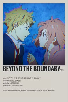 the poster for beyond the boundary shows two young people, one with blonde hair and blue eyes