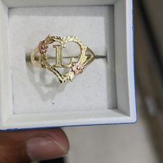 10kt Real Gold Letter Ring Size 9 Weight 1.60 Gm Letter L Yellow And Rose Gold 100% Authentic Gold Lifetime Warranty For Gold Never Change Color Or Never Fade Never Tarnish Not A Gold Plated Or Not A Gold Filled Ask Me If You Want Any Other Letter Ring. Letter Ring, Gold Letters, Real Gold, Womens Jewelry Rings, Color Change, Gold Filled, Gold Plate, Ring Size, Plating