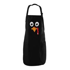 a black bag with a cartoon turkey on it's face and two large eyes