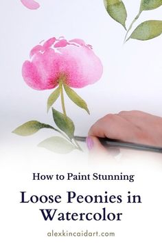 someone is drawing flowers with watercolor on paper