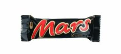 mars chocolate bar with the word mars in red and gold on it's wrapper