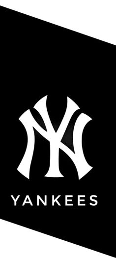 new york yankees logo on a black and white business card with the word yankees