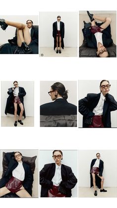 a series of photos showing people in business attire