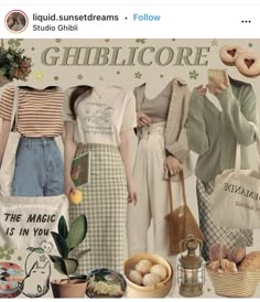 Classic Core Aesthetic Outfits, Ghiblicore Aesthetic Outfit, Ghiblicore Fashion, Dreamer Outfits, Cottage Outfit Summer, Ghiblicore Outfits, Types Of Aesthetics Styles List, Cozycore Outfit, Honeycore Aesthetic Outfits