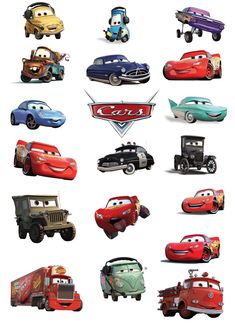 the cars are all different colors and sizes