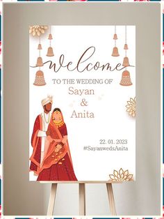 Let the written word add a touch of magic to your wedding day - shop Amazon. Red Indian Wedding, Wedding Entrance Sign, Bachelor Party Invitations, Simple Wedding Cards, Wedding Sign Decor, Wedding Welcome Board, Sign Boards, Gujarati Wedding