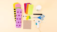 craft supplies laid out on top of each other