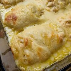 a casserole dish with meat and cheese on it, ready to be eaten