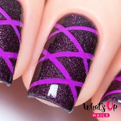 Tape Nail Art, Eyes Style, Up Nails, Nail Board, Nail Vinyls, Nail Stencils, Geometric Nail Art, Purple Nail Designs, Nail Tape