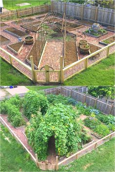 the garden is being built and ready to be used as an outdoor space for growing vegetables