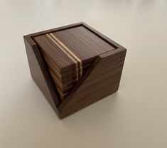 a wooden box sitting on top of a table