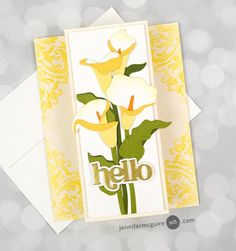 a card with some flowers on it