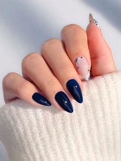 Color: Blue Nail Shapes: Almond Type: Color Nails Press On Nails Material: ABS Product Measurements in cm : Length Width 01.7-2.3 0.7-1.4 Dark Blue Nails, Valentine Nails, Her Nails, Color Nails