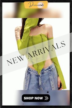 Women Sexy Elegant Knit T Shirts Y2k Soft Fabric Off Shoulder Halter Long Sleeve Crop Tops Autumn Skinny Tee Shirts Y2k High Stretch Tops For Fall, Y2k High Stretch Fall Tops, Y2k Fitted Crop Top For Winter, Spring Y2k High Stretch Crop Top, High Stretch Y2k Tops For Fall, Halter Long Sleeve, Crop Top Autumn, T Shirts Y2k, Y2k Soft