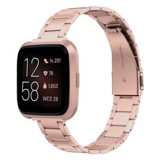 PRICES MAY VARY. High Quality -- For Fitbit Versa/Versa 2 /Versa Lite/Versa SE. The band is made of premium stainless steel material. Makes your Versa band elegant. Brings you lots of compliments. Ultra-thin And Lightweight -- The versa 2 band is Ultra-thin 2mm and only 0.15lb/65g. This watch band is designed with dual folding clasp, which can be firmly wore and easy to take off. Easy & Quick Adjustment -- wrists 5.5-8.5''. Up to 8 links can be removed,one Link is 0.3inch. The versa lite band co Removal Tool, Steel Material, Quick Release, Watch Band, Fitbit, Watch Bands, Women Men, First Time, Bring It On