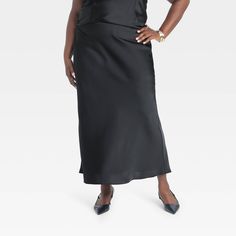 Dress up for brunches, lunches or dinners in chic style with this Maxi Slip Skirt from A New Day™. This maxi-length slip skirt is made from lightweight satin fabric for all-day comfort, while the full elastic waistband lends a secure fit. Tailored in a high-rise silhouette with a slim fit for a flattering look, you can pair this skirt with your fave tops and footwear for versatile ensembles. A New Day™: Style that goes wherever you do. Maxi Slip Skirt, Slip Skirt, Womens Tie, Women Maxi, Bottom Clothes, A New Day, Satin Fabric, New Day, Dresses Online