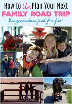 family road trip collage with the words how to plan your next family road trip