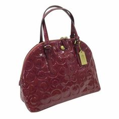 Gently Used Coach Cora Patent Leather Purse. Coach Red Patent Domed Embossed Logo Cora Purse With Gold Tone Hardware In Very Good Condition Length 13" Height 9" Depth 5.5" Purse Coach, Bags Coach, Embossed Logo, Leather Purse, Leather Satchel, Leather Purses, Coach Bags, Patent Leather, Satchel