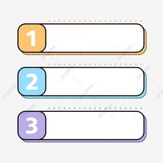 three numbered labels with the numbers 1, 2, 3 and 4 on them illustration