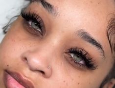 Lash Extensions Eye Shape, Sultry Lash Extensions, Small Fake Lashes, Lash Looks Eyelash Extensions, Lash Extensions Baddie, Lashes Top And Bottom Extensions, Classic Lashes With Spikes, Wispy Manga Lashes, Anime Lashes Black Women