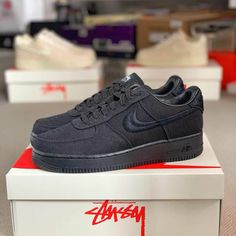 ㅤ Casual Black Nike Air Force 1 For Streetwear, Stussy Af1, Stussy X Nike Air Force 1, Stussy Air Force 1 Black, Black Nike Air Force 1 Fade-resistant For Streetwear, Shopping Items, Nike Air Force 1 Low, Air Force 1 Low, Nike Air Force 1