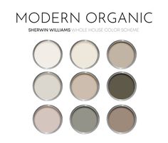 six different shades of paint with the words modern organic