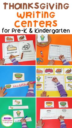 thanksgiving writing centers for pre - k and kindergarten