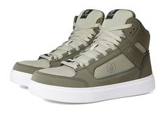 Volcom Evolve EH High Top Comp Toe - Men's Shoes : Olive/Grey : Featuring True comfort insoles, the Volcom Evolve High Top EH Comp Toe sneakers will keep you protected at the workplace. Round composite safety toe meets ASTM F2413-18/ASTM F2412-18a I/C Impact and Compression, EH (Electrical Hazard) standard. Lace-up closure. Suede upper. Mesh lining. Soft landing comfort insole with removable memory foam cushioning. Slip resistant outsole meets ASTM F3445-21/ASTM F2913 standard. Imported. Measure Slip And Fall, Wide Shoes, Triple Black, Suede Material, Professional Look, Work Shoes, Suede Shoes, Running Shoes For Men, Lace Up Shoes