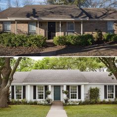 before and after photos of a house in the suburbs