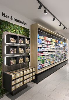 a grocery store filled with lots of food and drinks on shelves next to each other