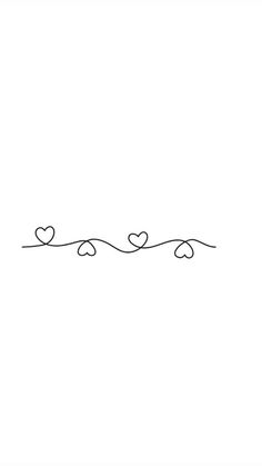 a line drawing of three hearts on a white background