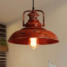 Rustic Lodge Industrial Pendant Light For Restaurants - Adjustable Cord Barn Ceiling Fixture Metal Log Cabin Pendant Lights, Rusted Metal, Metal Pendant Light, Industrial Pendant Lights, Rustic Lodge, Industrial Pendant, Makeover Ideas, Metal Pendant, Metal Construction