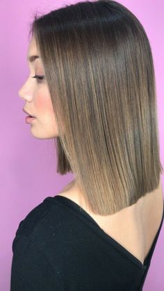 Hair Color Flamboyage, Hairstyles Brown, Bob Brown, Brown Straight Hair, Brown Hairstyles, Hairstyles Bob, Brunette Balayage, Long Bob Haircuts