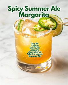 Spicy Summer Ale Margarita Cognac Cocktails, Spicy Cocktails, Cognac Cocktail, Hey Bartender, Spicy Cocktail