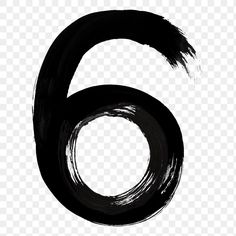 the number six is painted with black ink