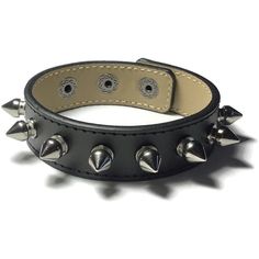 Mushroom Studded Black Leather Cuff - Studded Leather Bracelet Cuff - Leather Bracelet - Studded BlackLeather  Bracelet This genuine black leather cuff bracelet is 30m wide by 8 1/2 inches long.  I have hand added spike studs in the style you see. It has a triple snap closure which allows it to be adjusted to fit a wrist size from 6 to 7 1/2  Thanks so much for looking! Punk Style Bracelets With Studs, Black Punk Leather Bracelet With Spikes, Black Leather Bracelet With Spikes For Concerts, Adjustable Punk Cuff Bracelet, Gothic Black Leather Bracelet With Spikes, Black Punk Cuff Jewelry, Black Leather Spike Bracelets, Black Leather Spiked Bracelets, Adjustable Punk Cuff Bracelet With Black Band