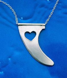 Surf Love surfboard skeg necklace with heart cut out by CabinNo7, $72.00 Surf Jewelry, Surfboard Fins, Sand Surfing, Necklace With Heart, Surfer Girl Style, Heart Cut Out, Antique Pendant, Necklace Antique, Surf Life