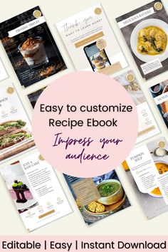 Recipe ebook, Editable recipe template