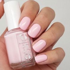 Light Pink Short Nails, Pink Short Nails, Essie Fiji, Pink Nail Polish Colors, Essie Pink Nail Polish, Light Pink Nail Polish, Nails Essie, Blush Pink Nails, Soft Pink Nails