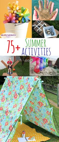 75+ Summer Activities for Kids and Families / round up by BusymomsHelper.com Diy With Kids, Summertime Fun, Summer Activities For Kids, Summer Bucket Lists, Backyard Fun, Fun Activities For Kids, Craft Activities For Kids