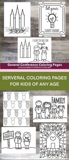 several coloring pages for children to color and print on the same page, including an image of