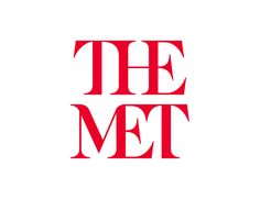 the met logo is red on white paper