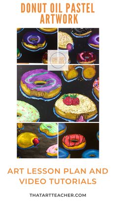 donut oil pastel artwork lesson with video