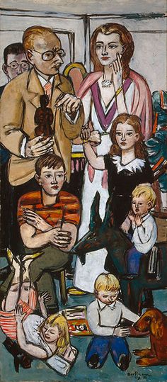 an image of a family portrait painted in acrylic