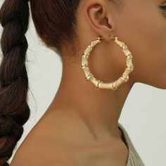 Custom Size Bamboo Hoop Earrings | Minimalist Hoop earrings 20-100mm | Hypoallergenic Hoops for Women | Simple Everyday Earrings in PAIRS *These earrings are sold in pairs. . . . . . . . . . . . . . . . . . . . . . . . . . . . . . . . . .  * Product Description ♡ :  Introducing our Custom Size Bamboo Hoop Earrings, designed to resemble the shape and texture of bamboo for a unique and natural look. Crafted using high-quality materials, these earrings are durable, hypoallergenic, and safe for exte Hoop Earrings Chunky, Bamboo Hoop Earrings, Earrings Ideas, Bamboo Earrings, Name Earrings, Chunky Hoop Earrings, In Pairs, Earrings Minimalist, Everyday Earrings