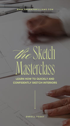 a person's hands on top of a paper with the words sketch master class