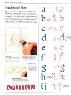 an instruction manual for hand lettering