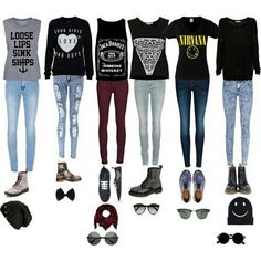 Edgy, casual outfits for both girly and rock chicks<3 Mode Edgy, Band Outfits, Custom Converse, Rock Outfit, Pastel Outfit, Rock Outfits, Hipster Outfits, Emo Outfits